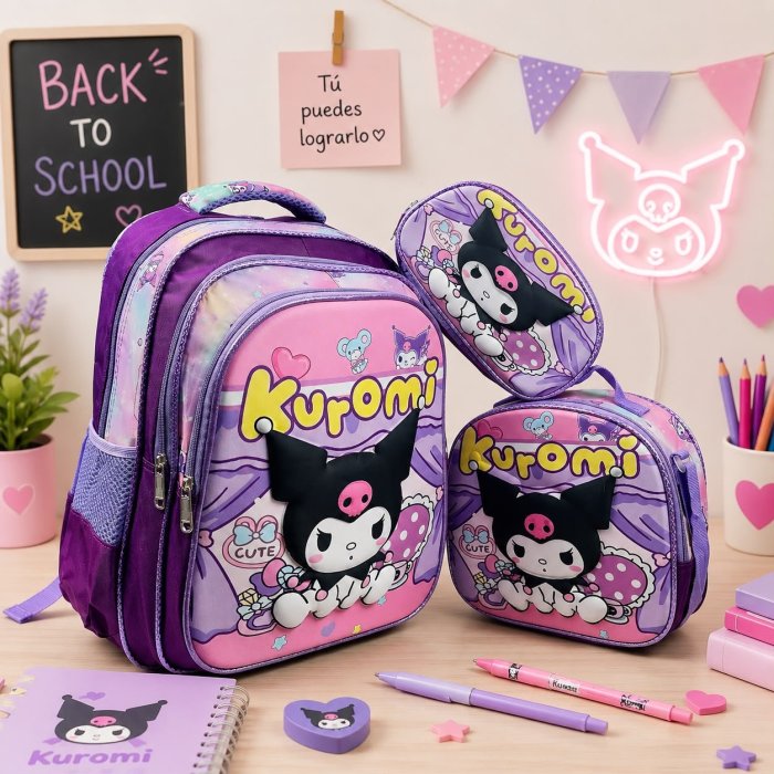 Set Escolar para Primaria con Personajes del Momento y Lonchera Térmic