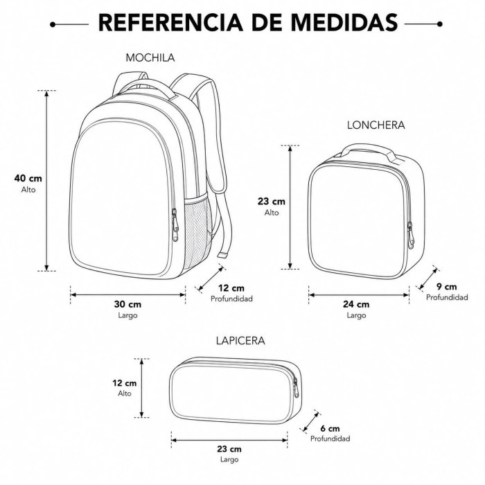 Set Escolar para Primaria con Personajes del Momento y Lonchera Térmic