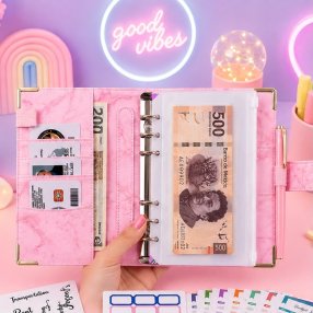 Agenda Financiera A6 con Sistema de Sobres y 6 Argollas
