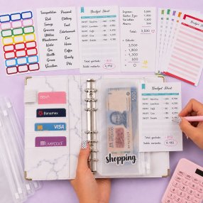 Agenda Financiera A6 con Sistema de Sobres y 6 Argollas