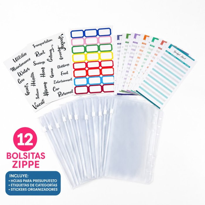 Agenda Financiera A6 con Sistema de Sobres y 6 Argollas