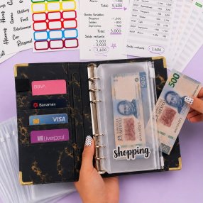 Agenda Financiera A6 con Sistema de Sobres y 6 Argollas