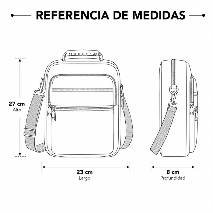 Crossbody para Caballero Multi Compartimentos con Asa
