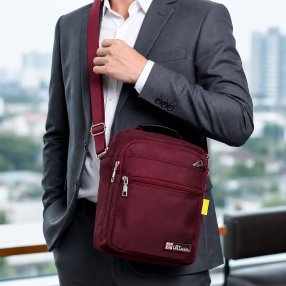 Crossbody para Caballero Multi Compartimentos con Asa
