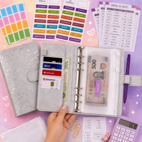 Agenda Financiera A6 con Sistema de Sobres y 6 Argollas