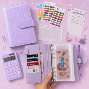 Agenda Financiera A6 con Sistema de Sobres y 6 Argollas