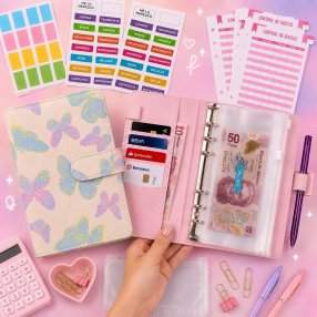 Agenda Financiera A6 con Sistema de Sobres y 6 Argollas