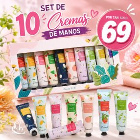 Set de 10 Cremas de Manos Hidratantes 30 g