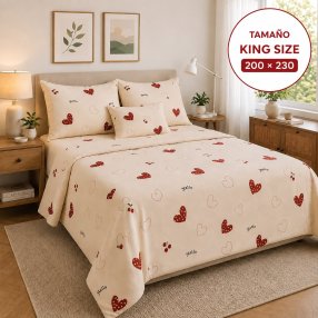 Juego de Sábanas king size 4 Piezas con Fundas para Almohada