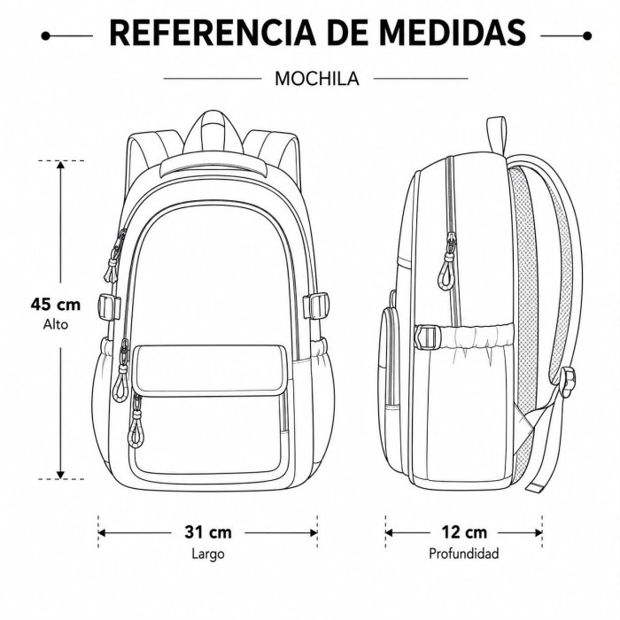 Mochila Juvenil Deportiva Unisex de Gran Capacidad