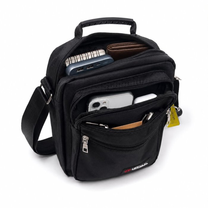 Crossbody para Caballero Multi Compartimentos con Asa