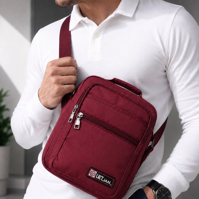 Crossbody para Caballero Multi Compartimentos con Asa