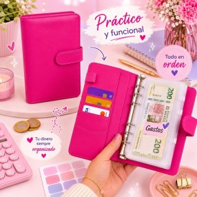 Agenda Financiera A6 con Sistema de Sobres y 6 Argollas