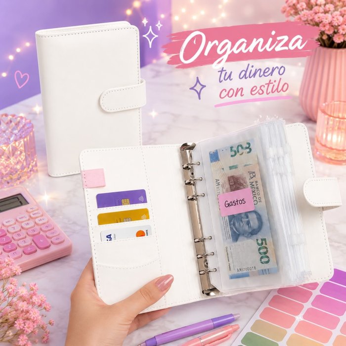 Agenda Financiera A6 con Sistema de Sobres y 6 Argollas
