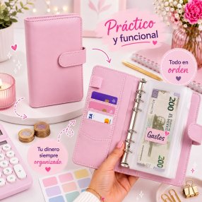 Agenda Financiera A6 con Sistema de Sobres y 6 Argollas
