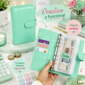 Agenda Financiera A6 con Sistema de Sobres y 6 Argollas