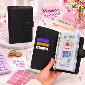 Agenda Financiera A6 con Sistema de Sobres y 6 Argollas