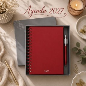 Agenda 2027 de Espiral con Bolígrafo y Caja