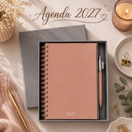 Agenda 2027 de Espiral con Bolígrafo y Caja