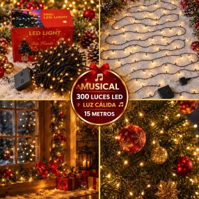 Serie Navideña 100 Luces LED Cálidas de 5 Metros