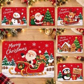 Paquete 3 Tapetes Navideños Antiderrapantes 60x40 cm