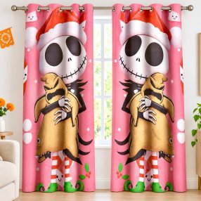 Set 2 Cortinas Día de Muertos 140x230 cm 100% Poliéster