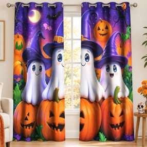 Set 2 Cortinas Día de Muertos 140x230 cm 100% Poliéster