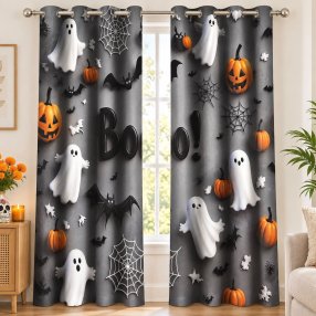 Set 2 Cortinas Día de Muertos 140x230 cm 100% Poliéster