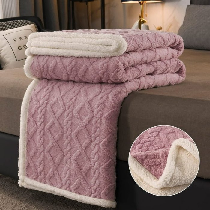 Frazada Trenzada Borreguito 2.00x2.20 m Plush Sherpa