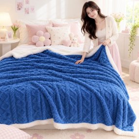 Frazada Trenzada Borreguito 2.00x2.20 m Plush Sherpa