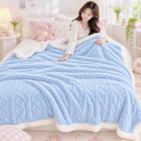 Frazada Trenzada Borreguito 2.00x2.20 m Plush Sherpa