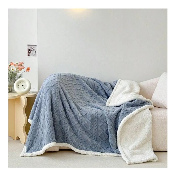 Frazada Trenzada Borreguito 2.00x2.20 m Plush Sherpa