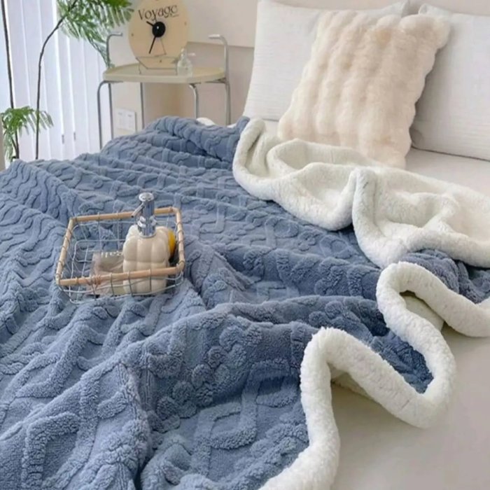 Frazada Trenzada Borreguito 2.00x2.20 m Plush Sherpa