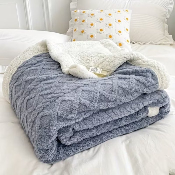 Frazada Trenzada Borreguito 2.00x2.20 m Plush Sherpa