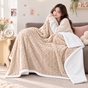 Frazada Trenzada Borreguito 2.00x2.20 m Plush Sherpa