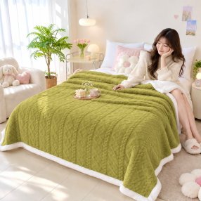 Frazada Trenzada Borreguito 2.00x2.20 m Plush Sherpa