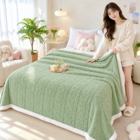 Frazada Trenzada Borreguito 2.00x2.20 m Plush Sherpa