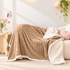Frazada Trenzada Borreguito 2.00x2.20 m Plush Sherpa