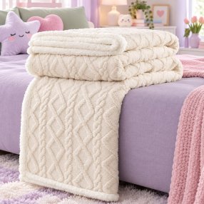 Frazada Trenzada Borreguito 2.00x2.20 m Plush Sherpa