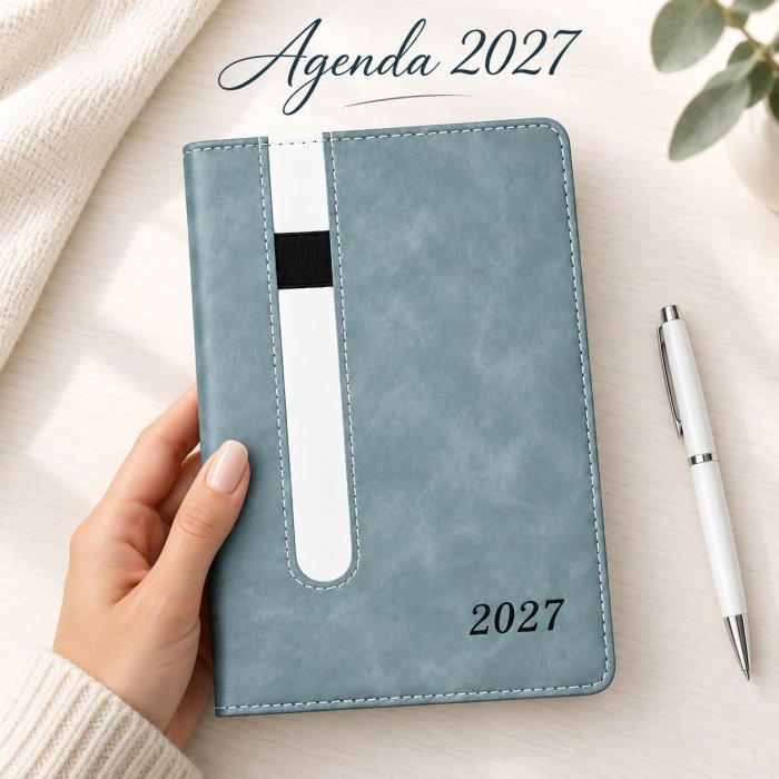Agenda 2027 en Español con Porta Bolígrafo Integrado