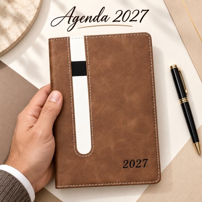 Agenda 2027 en Español con Porta Bolígrafo Integrado