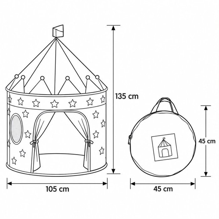 Casita de Campaña Infantil Tipo Castillo 105x135 cm