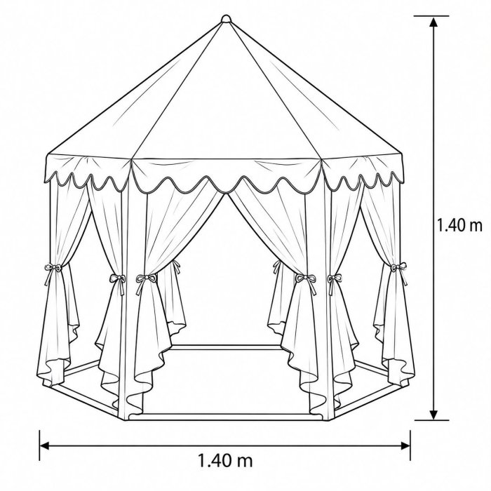 Casita de Princesas Infantil 1.40x1.40 m | Casa de Juegos