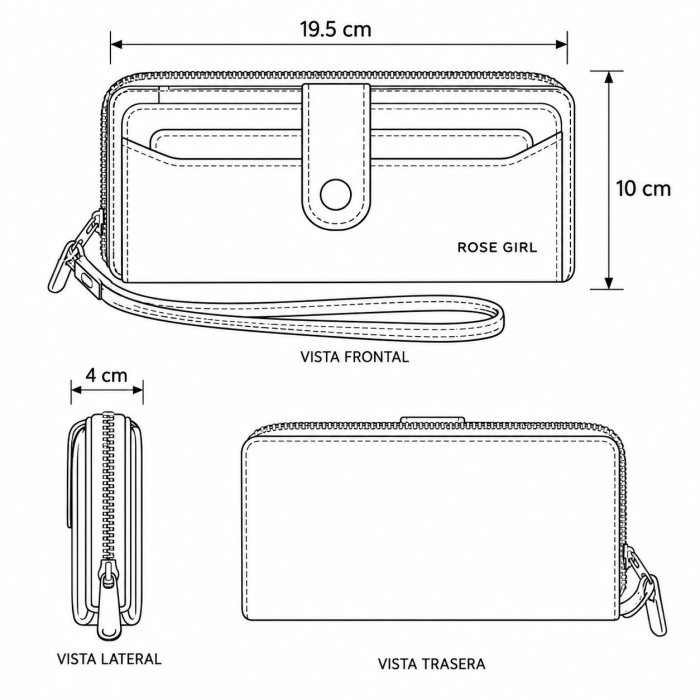 Cartera para Dama Elegante y Funcional 19.5 cm