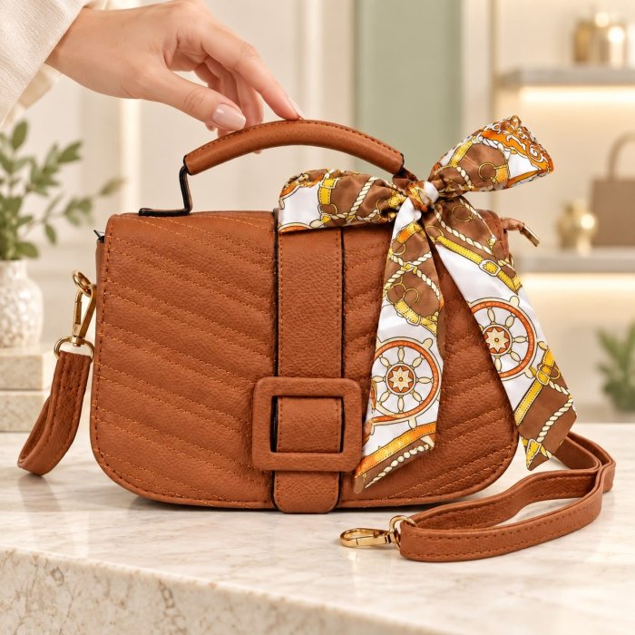 Crossbody Dama Elegance con Mascada 25x8.5x16 cm