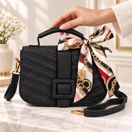 Crossbody Dama Elegance con Mascada 25x8.5x16 cm
