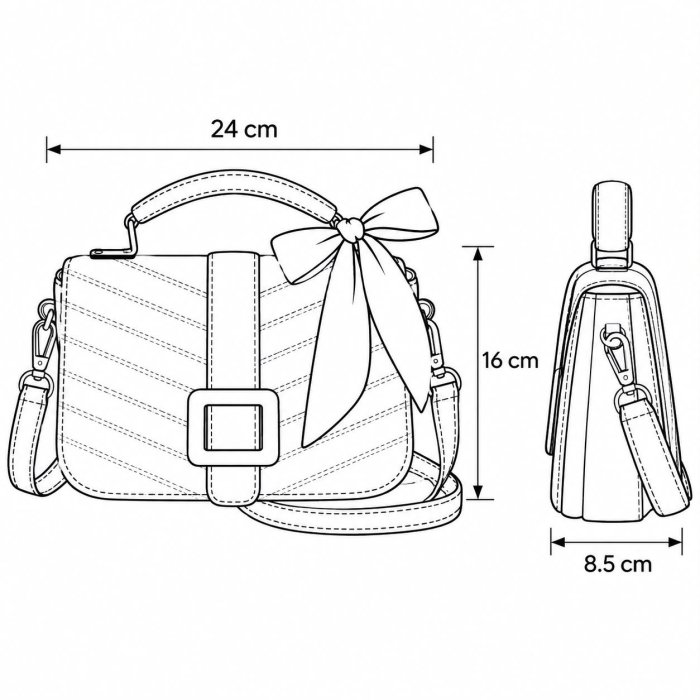 Crossbody Dama Elegance con Mascada 25x8.5x16 cm