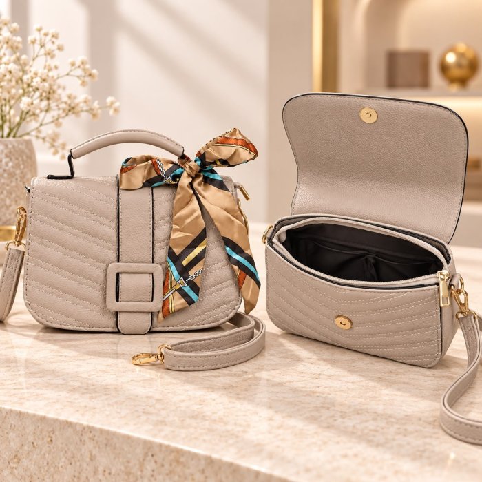 Crossbody Dama Elegance con Mascada 25x8.5x16 cm
