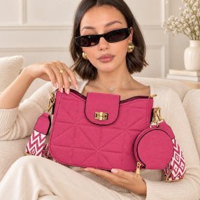 Crossbody Dama con Monedero y Correa Ancha 23x8x17 cm