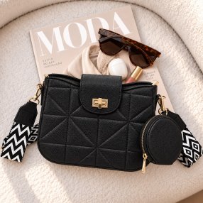 Crossbody Dama con Monedero y Correa Ancha 23x8x17 cm